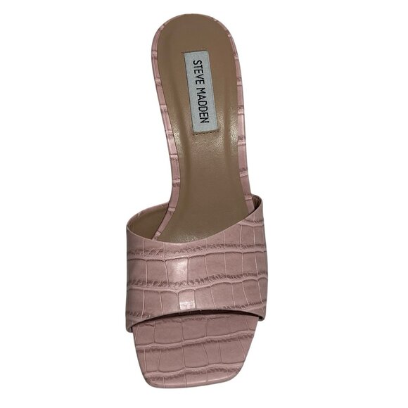 Steve Madden Women’s Size 8.5 M Veles Wedge Sandal Pink Croco - Picture 10 of 12